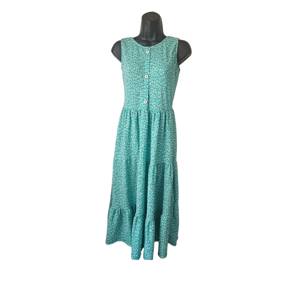 Next Women's Floral Green Sleeveless Dress